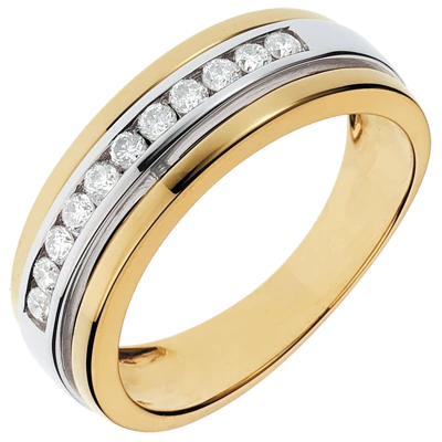 Anillo combinado de oro y platino